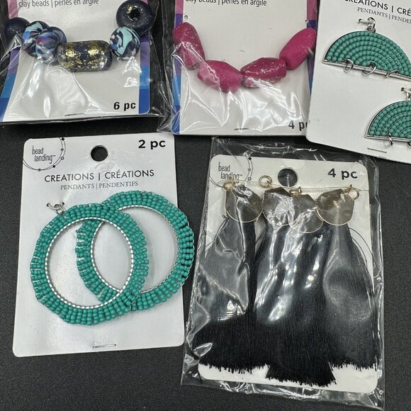 Jewelry Making Supply Lot Clay Bead Pendants Components DIY Crafts Boho Tassels - Picture 6 of 6